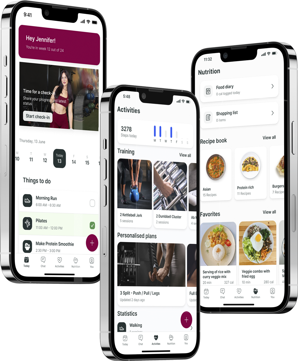 A mockup of the coaching app showcasing the features.